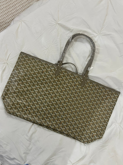 Goyard Tote Bag – Khaki (Large With Pouch) (Copy)
