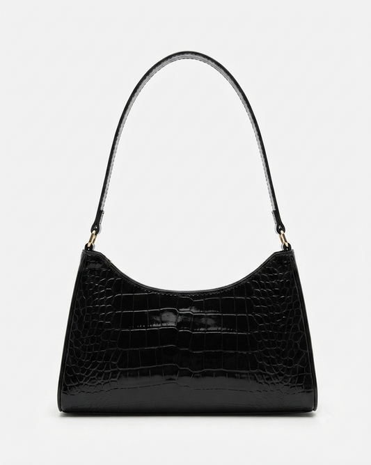 Minimalist Croc-Embossed Shoulder Bag (Free Key Chain)
