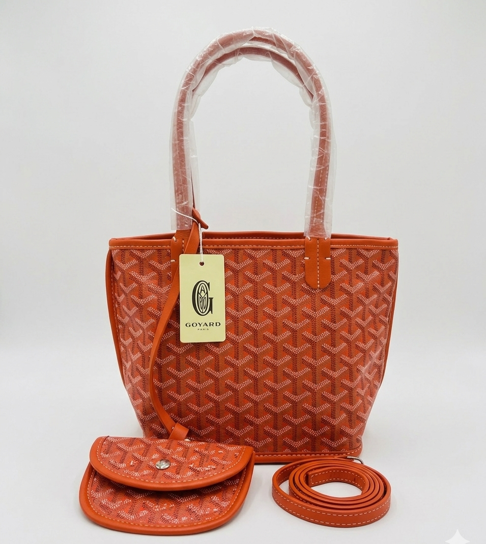 Goyard Tote Bag - Orange (Medium with Pouch)