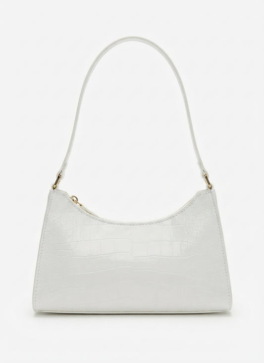 Minimalist Croc-Embossed Shoulder Bag (Free Key Chain)