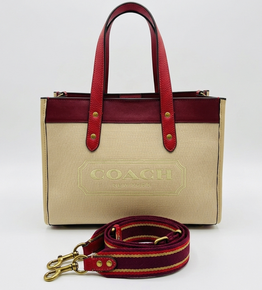 Coach - Tote Bag Pebble Light Brown Maroon