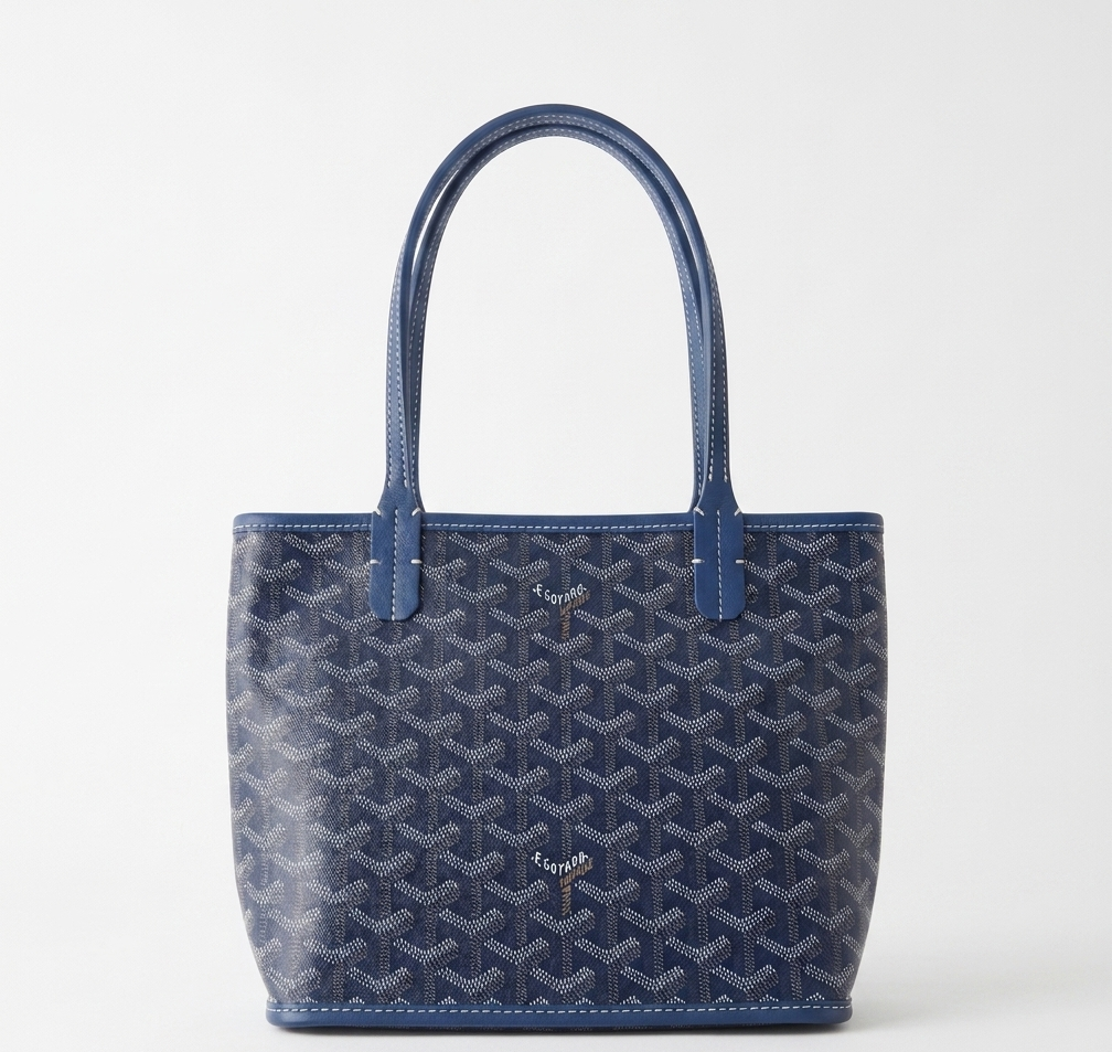 Goyard Tote Bag - Navy Artois (Medium with Pouch)