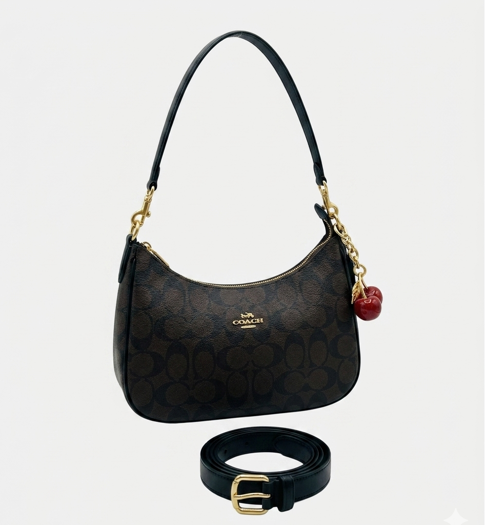 Coach - Teri Shoulder Cherry Bag Black