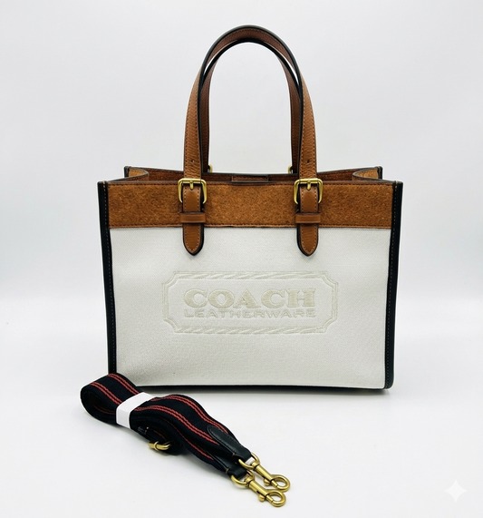 Coach - Tote Bag Pebble White Brown