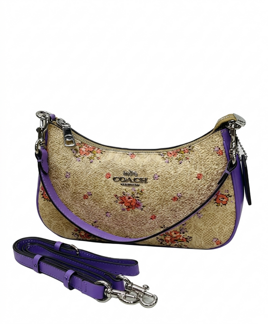 Coach - Teri Shoulder Bag Brown Rose Emblem