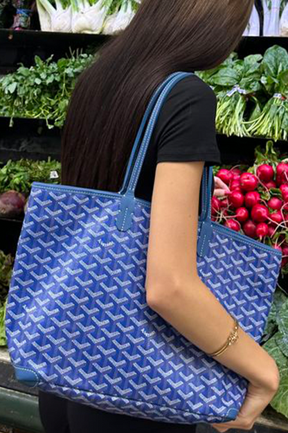 Goyard Tote Bag – Navy Blue (Large With Pouch)