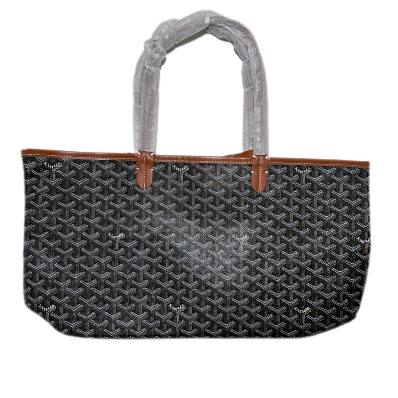 Goyard Tote Bag –  Black with Brown (Large With Pouch)