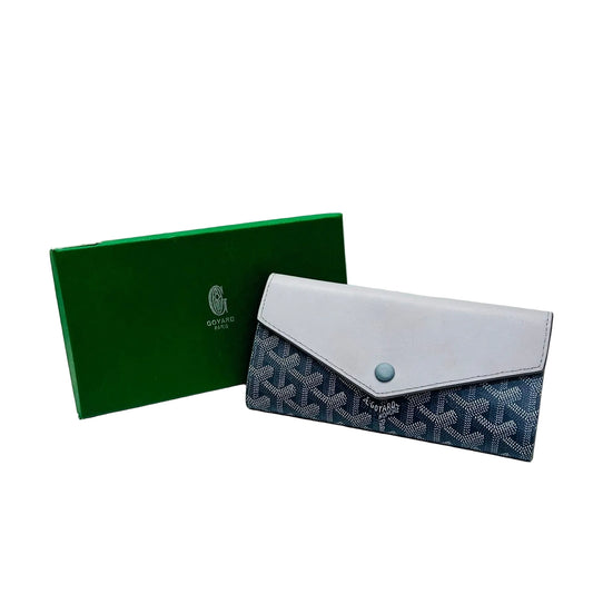 Goyard - Long Wallet Navy Blue, White Lap