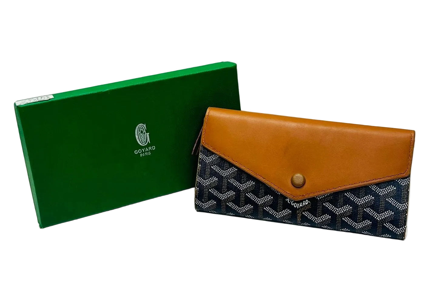 Goyard - Long Wallet Navy Blue, Brown Lap