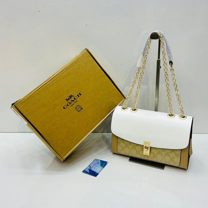 Coach - Tabby Shoulder Bag Brown White Lap