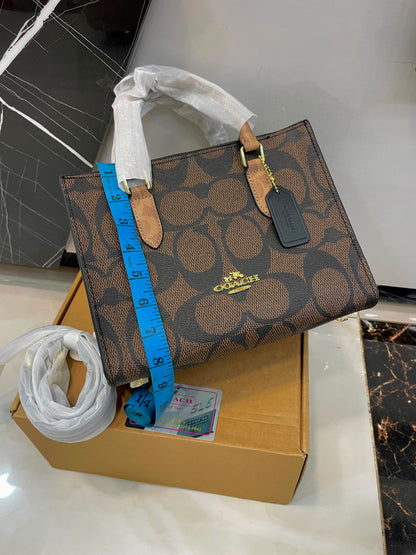 Coach Mini Tote Bag (Black Pebbled Leather)