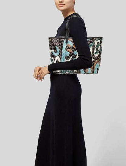 Goyard Black Leatherr Camouflage Goyardine Coated Canvas Limited Edition Saint Louis PM Tote
